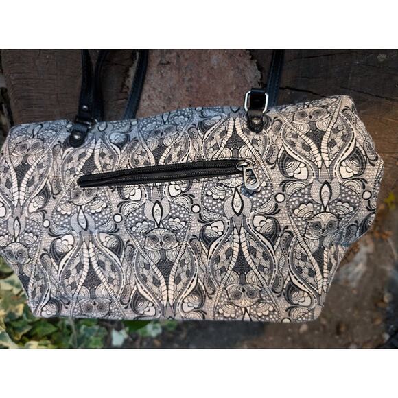 Sakroots print Metro Satchel Handbag black and white - Picture 8 of 10
